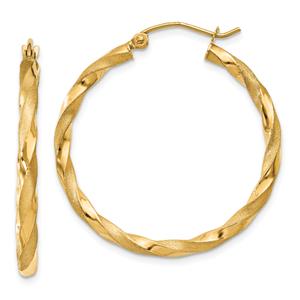 Gold Classics(tm) 32mm Gold Twisted Hoop Earrings