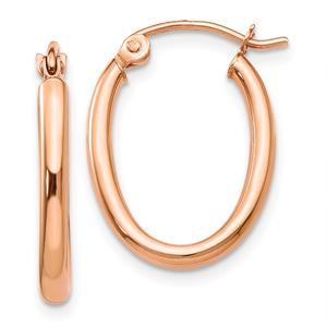 Gold Classics(tm) 14kt. Rose Gold Oval 21x13.5mm Hoop Earrings