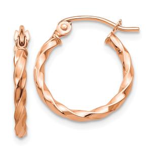 Gold Classics(tm) 14kt. Rose Gold Hoop Earrings