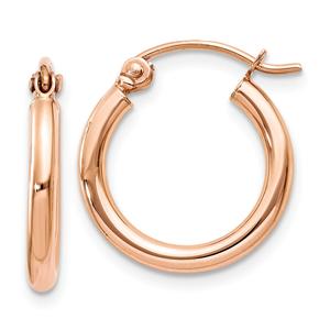 Gold Classics(tm) 14kt. Rose Gold 15mm Tube Hoop Earrings
