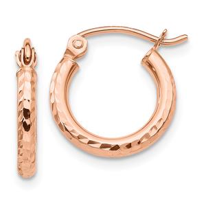 Gold Classics(tm) 14kt. Rose Gold 13mm Polished Hoop Earrings
