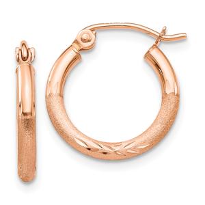 Gold Classics(tm) 14kt. Rose Gold 21mm Polished Hoop Earrings