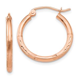 Gold Classics(tm) 14kt. Rose Gold 20mm Polished Hoop Earrings