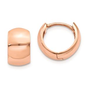 Gold Classics(tm) 14kt. Rose Gold Hinged Wide Hoop Earrings