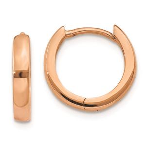 Gold Classics(tm) 14kt. Rose Gold Hinged Hoop Earrings