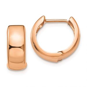 Gold Classics(tm) 14kt. Rose Gold Hinged Close Hoop Earrings