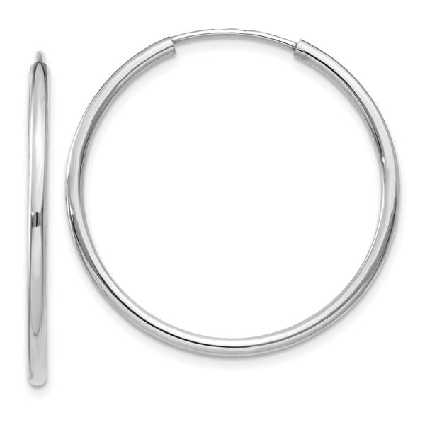 Gold Classics(tm) 14kt. 28mm White Gold Endless Hoop Earrings