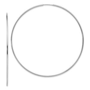 Gold Classics(tm) White Gold Polished Tube Hoop Earrings