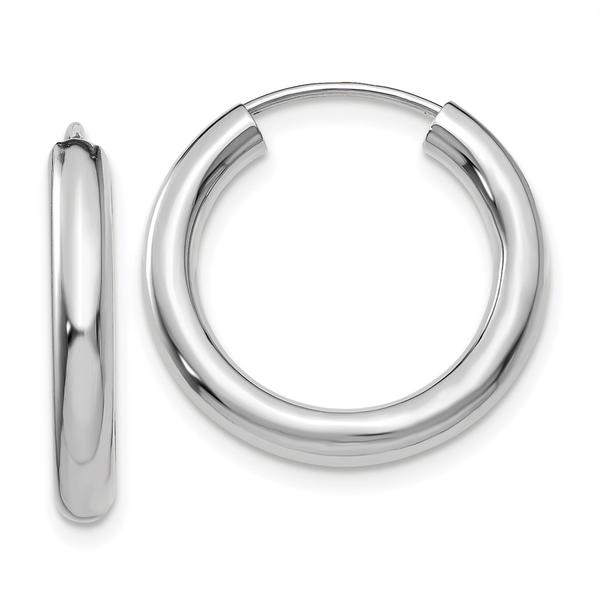 Gold Classics(tm) 20mm. White Gold Polished Hoop Earrings