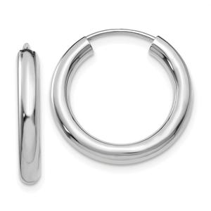 Gold Classics(tm) 20mm. White Gold Polished Hoop Earrings