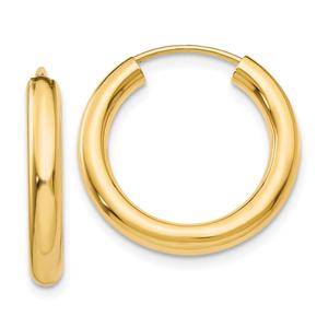 Gold Classics(tm) 20mm. 14kt. Polished Endless Hoop Earrings
