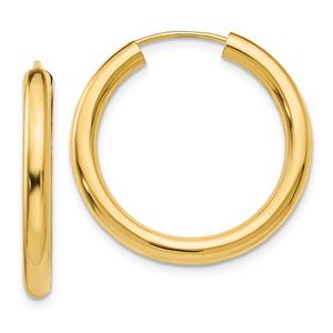 Gold Classics(tm) 25mm 14kt. Polished Endless Hoop Earrings