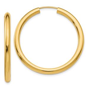Gold Classics(tm) 35mm. 14kt. Endless Polished Hoop Earrings