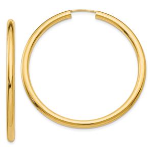 Gold Classics(tm) 45mm 14kt. Polished Endless Tube Earrings