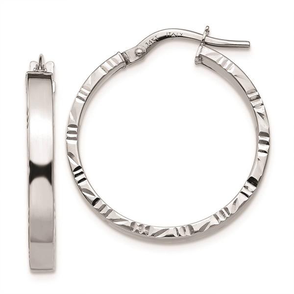 Gold Classics(tm) 14kt. White Gold 25mm Hoop Earrings