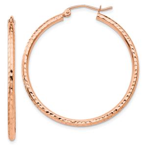 Gold Classics(tm) 14kt. Rose Gold 35mm Polished Hoop Earrings