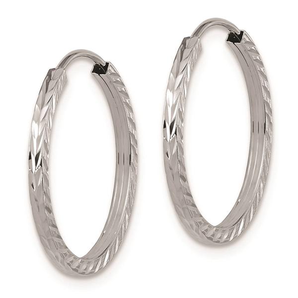 Gold Classics(tm) 20mm. 14kt. White Diamond Cut Hoop Earrings alternate view