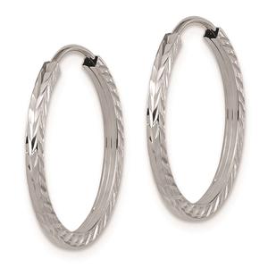 Gold Classics(tm) 20mm. 14kt. White Diamond Cut Hoop Earrings alternate view
