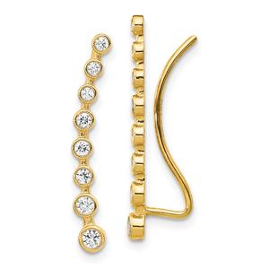 Gold Classics(tm) 14kt. CZ Climber Drop Earrings