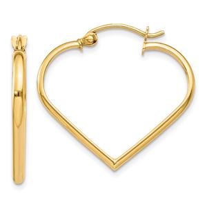 Gold Classics(tm) 14kt. Gold Polished Heart Hoop Earrings