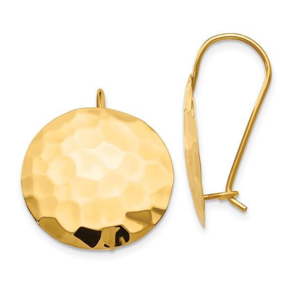 Gold Classics(tm) 14kt. Hammered Circle Dangle Earrings
