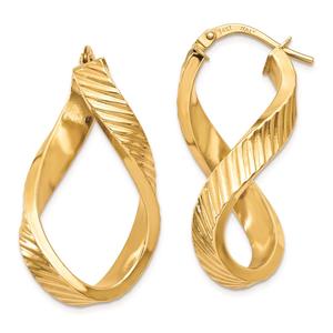 Gold Classics(tm) 14kt. Twisted Textured Oval Hoop Earrings