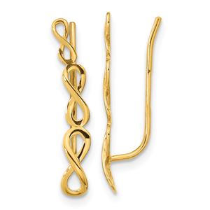 Gold Classics(tm) 14kt. Gold Infinity Ear Climber Earrings