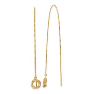 Gold Classics(tm)14kt. Polished Box Chain Threader Earrings