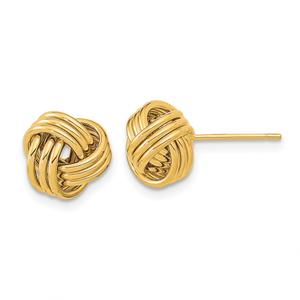 Gold Classics(tm) 9mm Gold Knot Stud Earrings