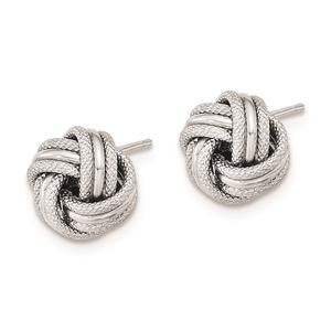 Gold Classics(tm) 9mm White Gold Triple Knot Stud Earrings alternate view