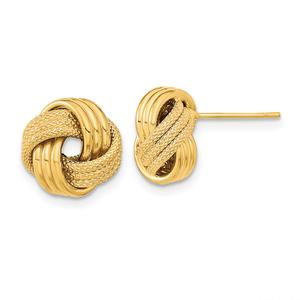 Gold Classics(tm) 10.5mm Triple Love Know Stud Earrings