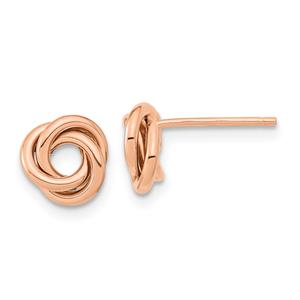 Gold Classics(tm) 8mm Rose Gold Knot Stud Earrings