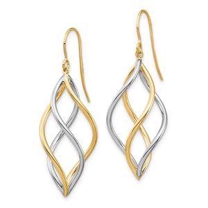 Gold Classics(tm) 14kt. Two-Tone Polished Dangle Earrings alternate view