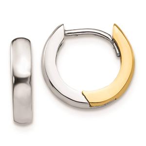 Gold Classics(tm) Two-Tone Small Hoop Earrings