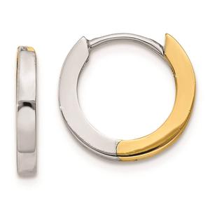 Gold Classics(tm) 14kt. Two-Tone 2mm Hinged Hoop Earrings