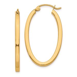 Gold Classics(tm) 14kt. Gold 14x2mm Oval Hoop Earrings