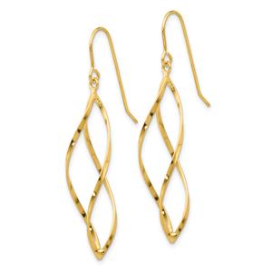 Gold Classics(tm) 14kt. Gold 46mm. Swirl Dangle Earrings alternate view