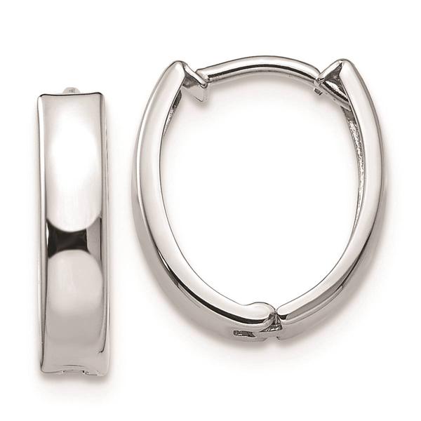 Gold Classics(tm) 14kt. White Gold Polished Hoop Earrings