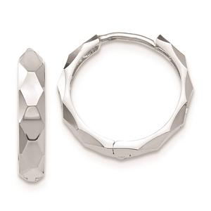 Gold Classics(tm) 14kt. 14mm White Gold Diamond Hoop Earrings