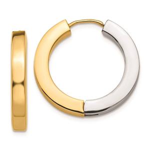 Gold Classics(tm) 14kt. Two-Tone Gold Polished Hoop Earrings