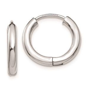 Gold Classics(tm) 14kt. White Gold Hollow Hoop Earrings