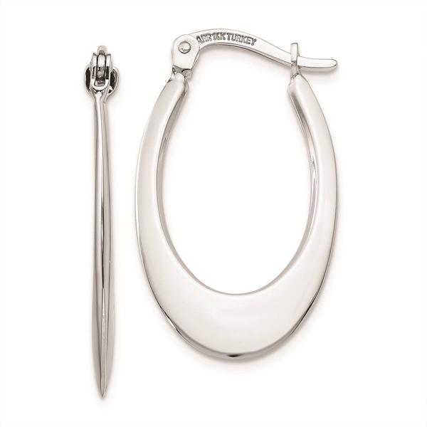 Gold Classics(tm) 14kt. White Gold 26x15mm Hoop Earrings