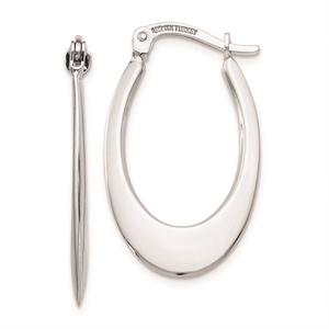 Gold Classics(tm) 14kt. White Gold 26x15mm Hoop Earrings