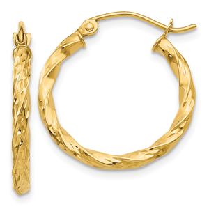 Gold Classics(tm) 14kt. Gold Twist Hollow Hoop Earrings