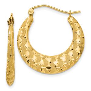 Gold Classics(tm) 14kt. Gold Laser Cut Patterned Hoop Earrings