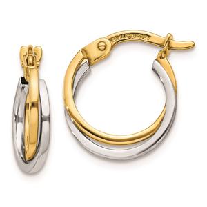 Gold Classics(tm) 14kt. Two-Tone 14x12mm Hollow Hoop Earrings
