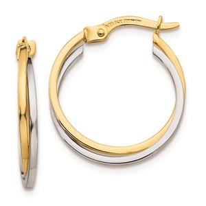 Gold Classics(tm) 14kt. Two-Tone 20x17mm Twist Hoop Earrings