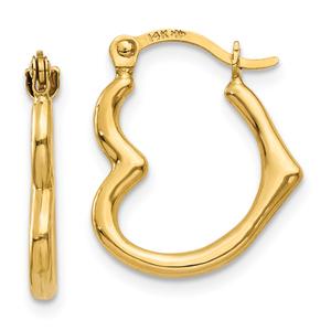 Gold Classics(tm) 14kt. Gold Heart Shaped Hollow Hoop Earrings