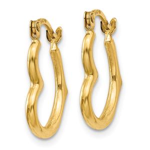 Gold Classics(tm) 14kt. Gold Heart Shaped Hollow Hoop Earrings alternate view