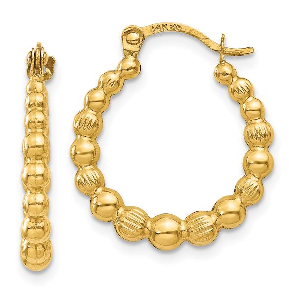 Gold Classics(tm) 14kt. Gold Beaded Hoop Earrings
